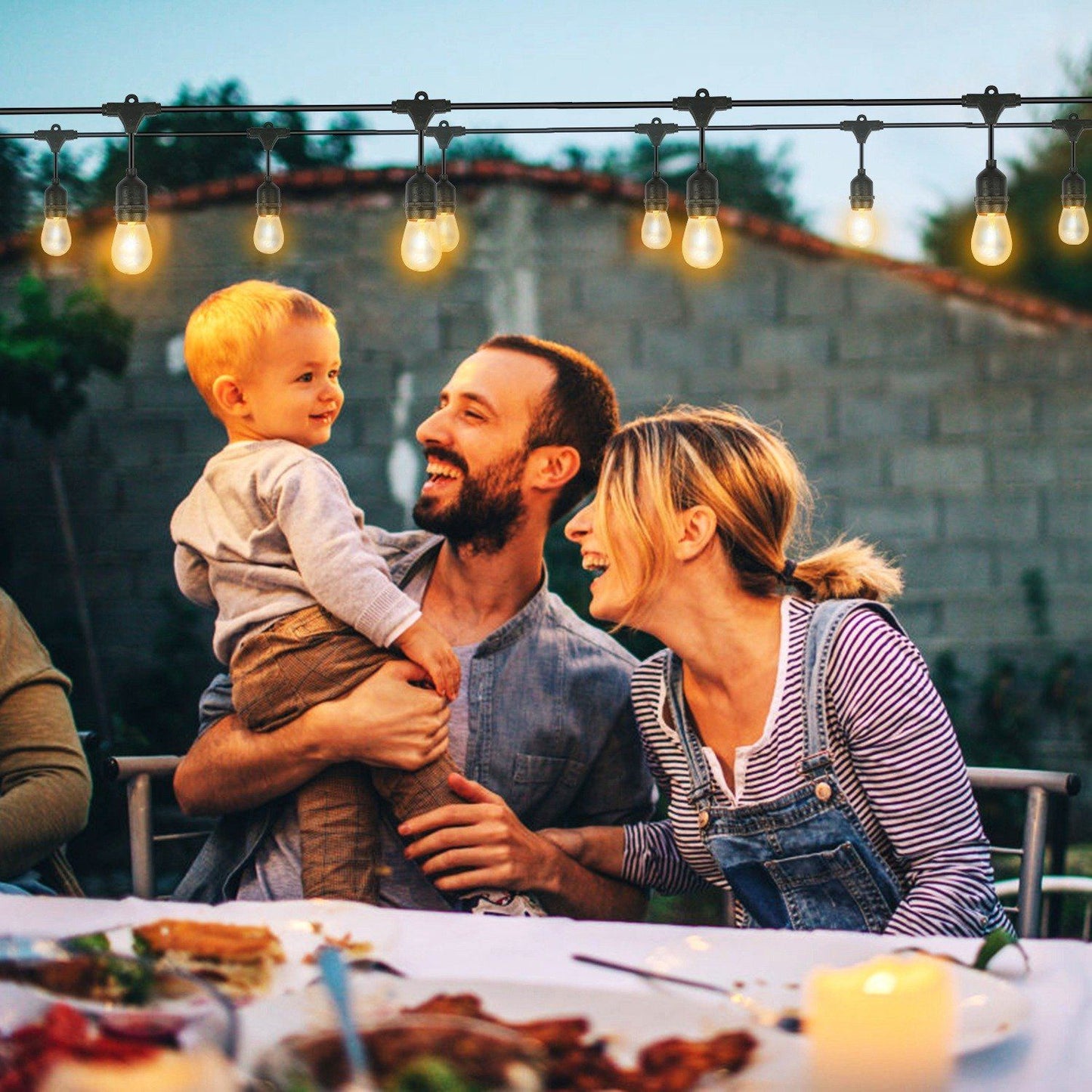 Skorter | 48ft Outdoor Light String Waterproof Patio Light String Bulbs