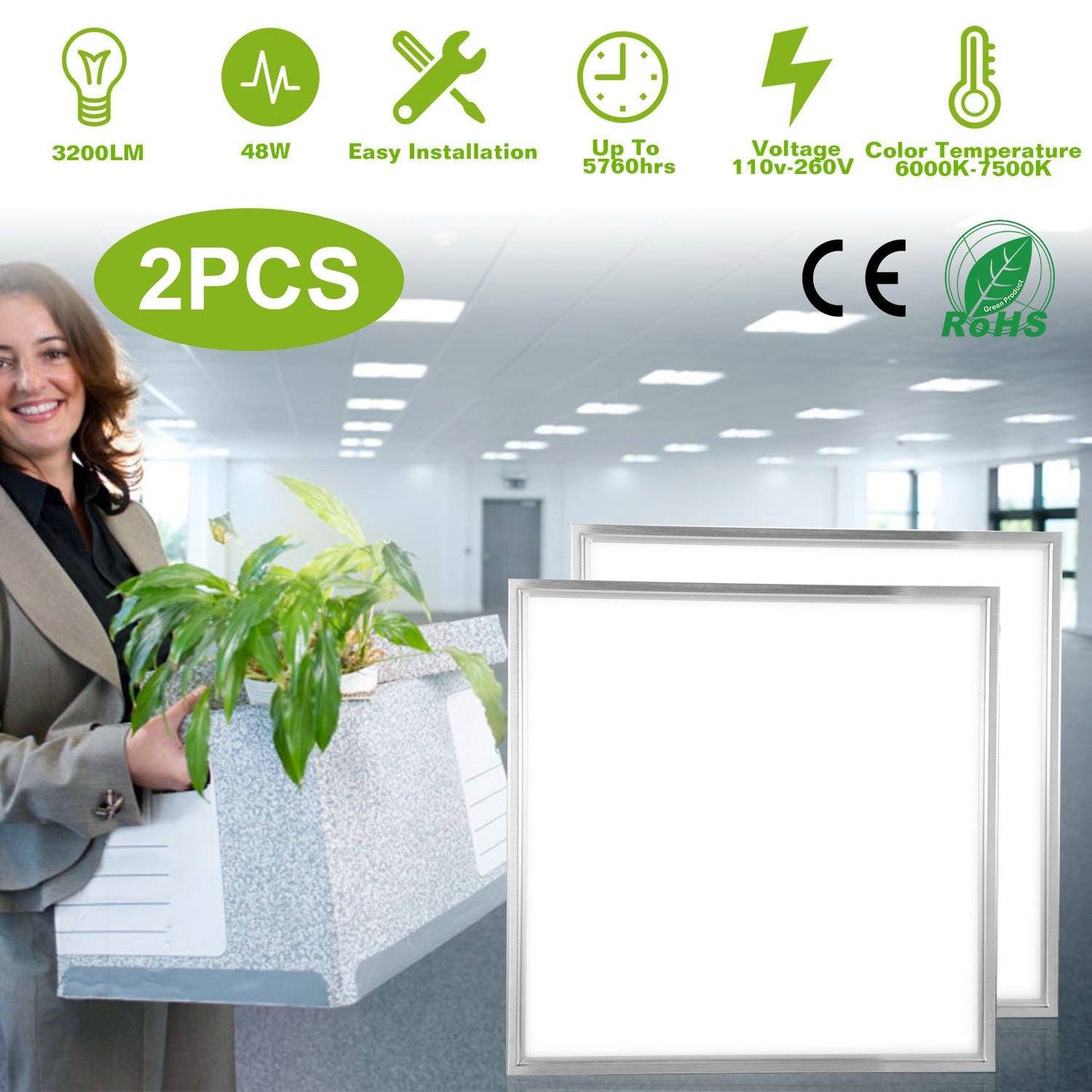 Skorter | 48W 2×2FT LED Panel Light 3200LM