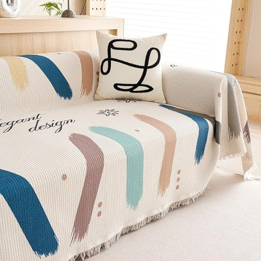 Skorter | Lumiere Abstract Tasseled Sofa Cover