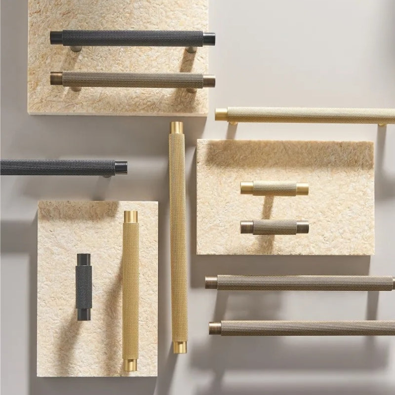 Skorter | Harrison Vintage Brass Knurled Furniture Handles