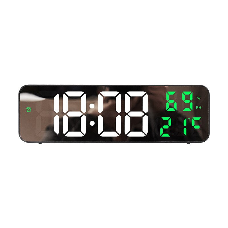 Skorter | LED Digital Wall Clock with Temperature and Humidity Display
