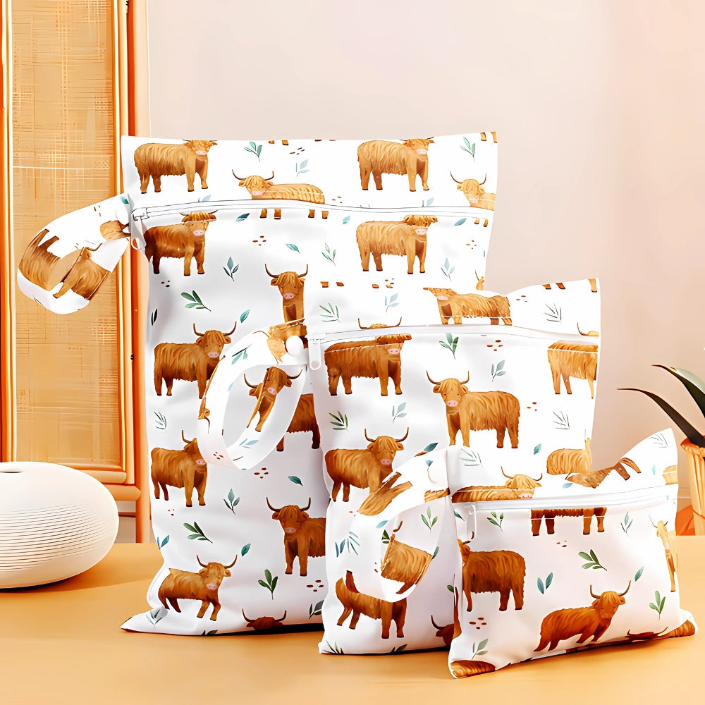 Skorter | Baby Zoo Safari Print Reusable Wet Dry Bag | 3pcs Set