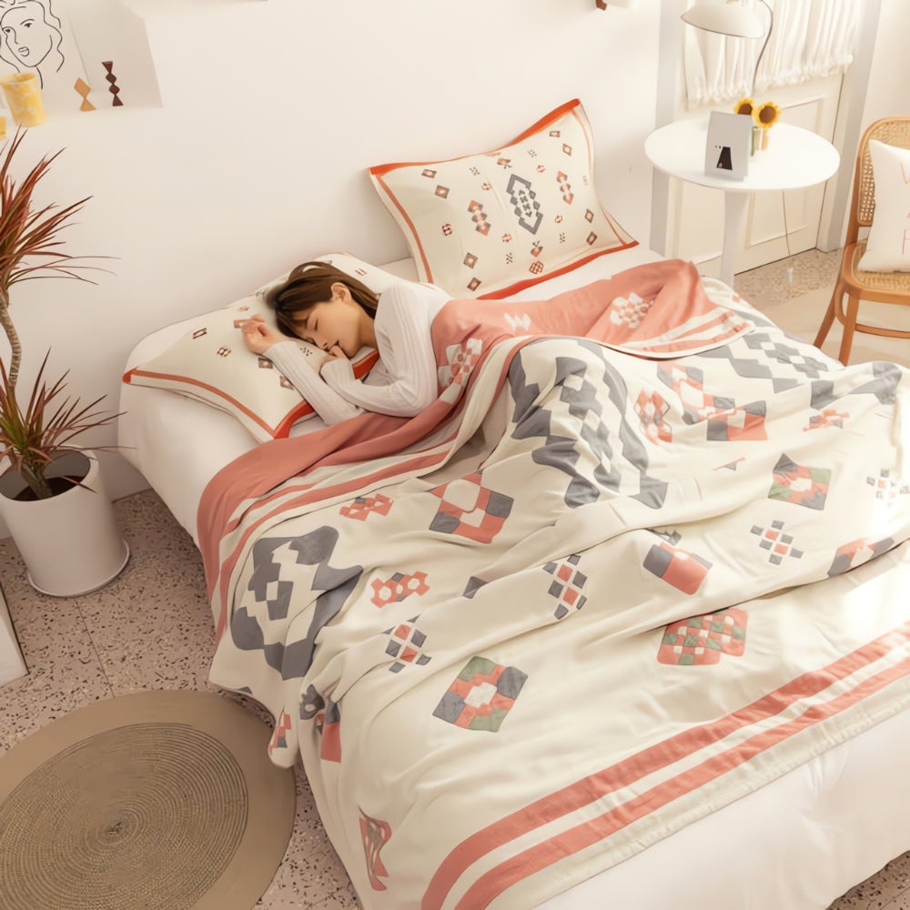 Skorter | Chevron Design Four-Layer Cotton Blanket