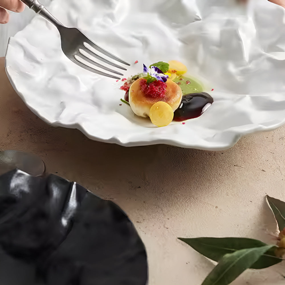 Skorter | Artisan Wrinkled Paper Ceramic Plate