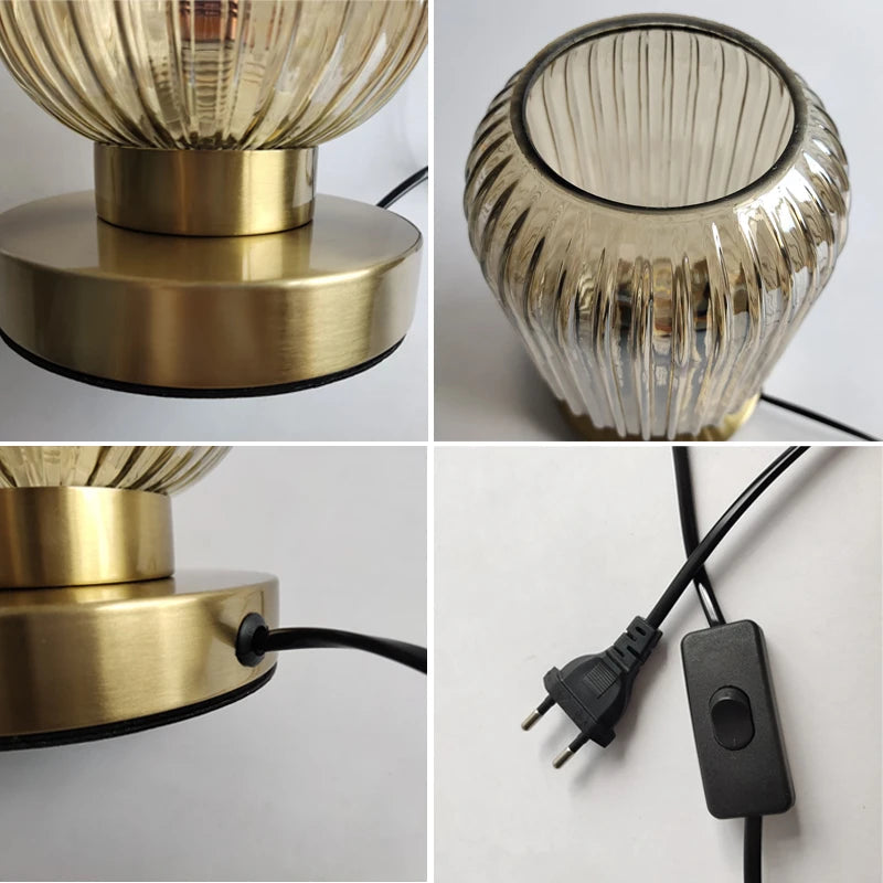 Skorter | Nordic Glass Table Lamp – Modern Stained Glass Accent Light