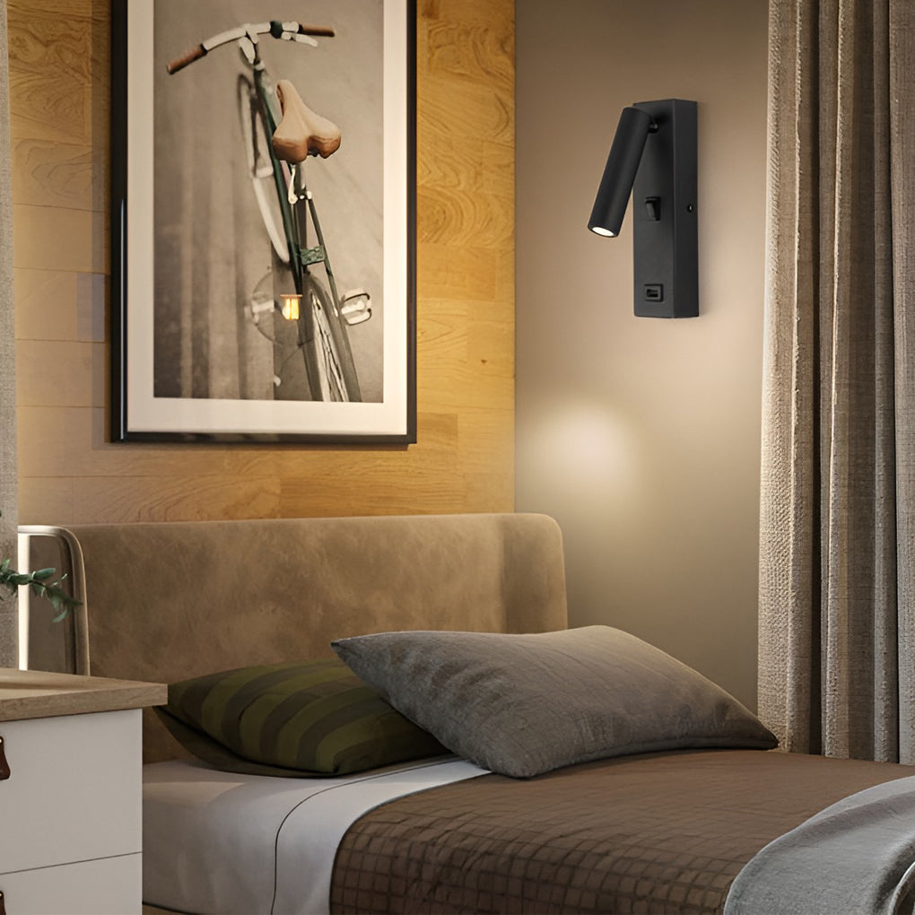 Skorter | LuxiLicht - Modern Adjustable LED Wall Lamp with Tilts and USB Charging Port