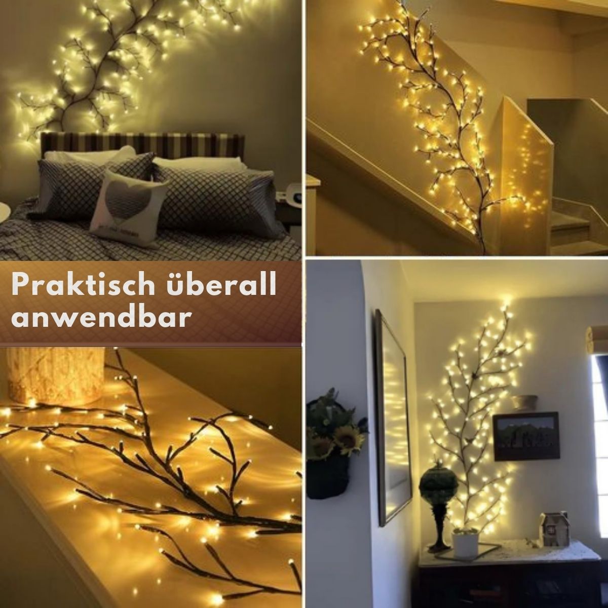 Skorter | LED Grapevine Fairy Lights - 100 LED String Lights with Green Wire for Indoor & Outdoor Decoration, Parties, and Garden Use