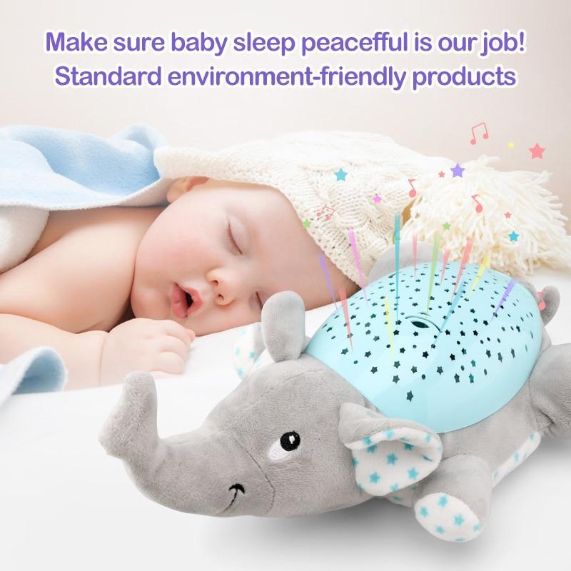 Skorter | Sleep LED Lighting Stuffed Animal Led Night Lamp Plush Toys With Music & Stars Projector Light