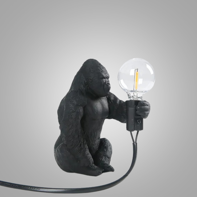 Skorter | GorillaLux - Unique Gorilla Table Lamp | Modern Animal Lamp with Warm LED Light