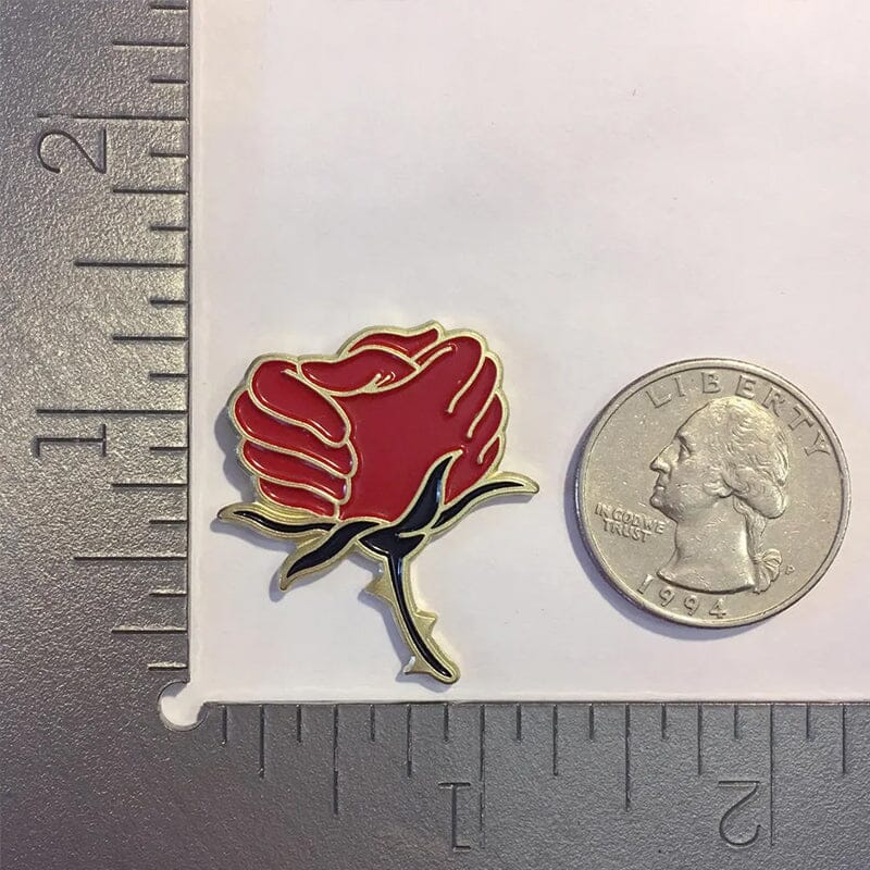 Skorter | And Crystal Brooch With Red Rose