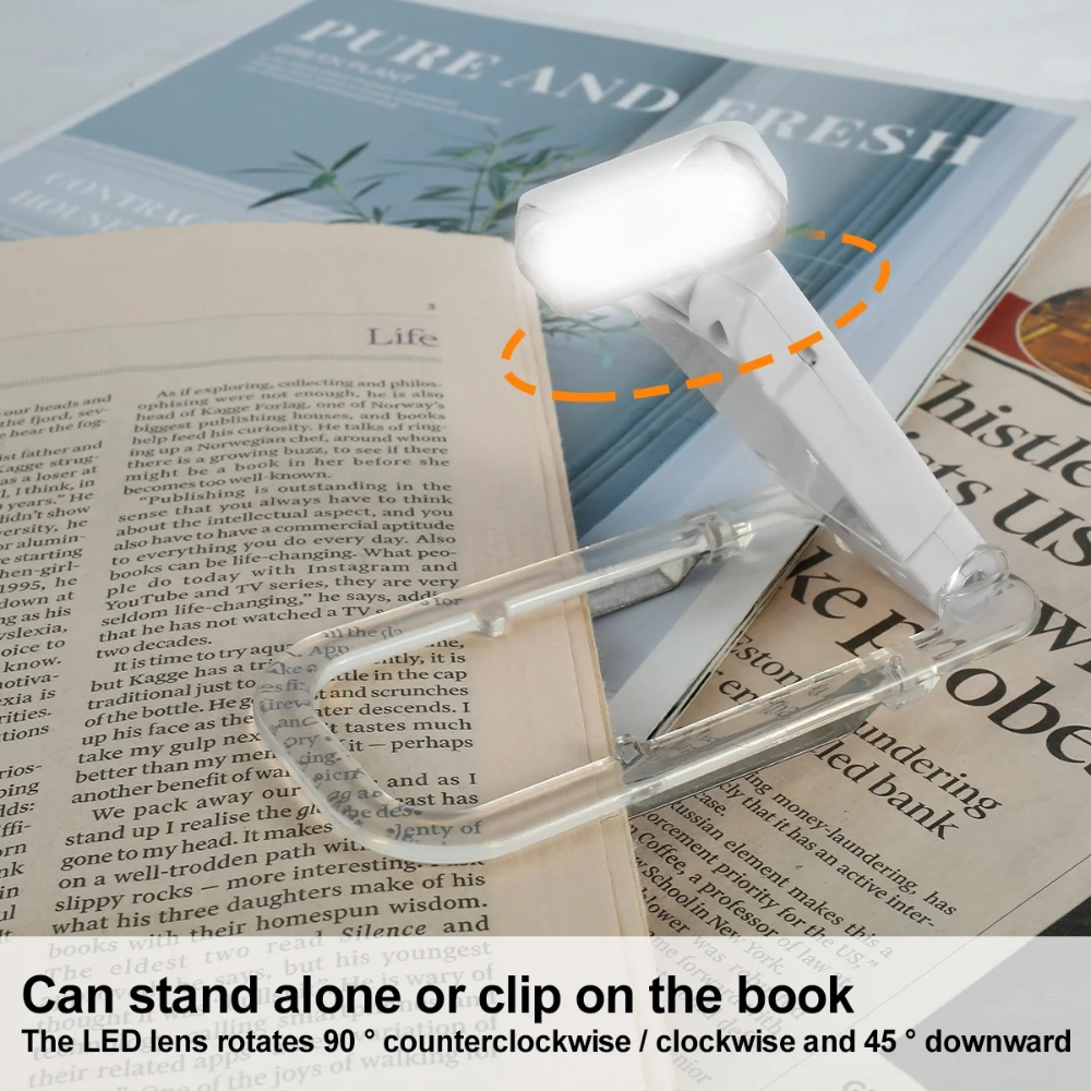 Skorter | Reading Lights - Adjustable LED Clip-on Rechargeable Skorter | Light, USB Powered for Reading in Bed, Best for Bookworms and Kids
