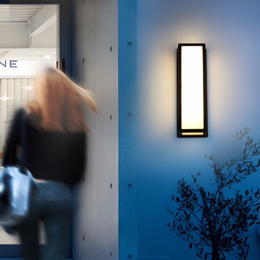 Skorter | Rectangular LED waterproof motion sensor black contemporary wall lamp