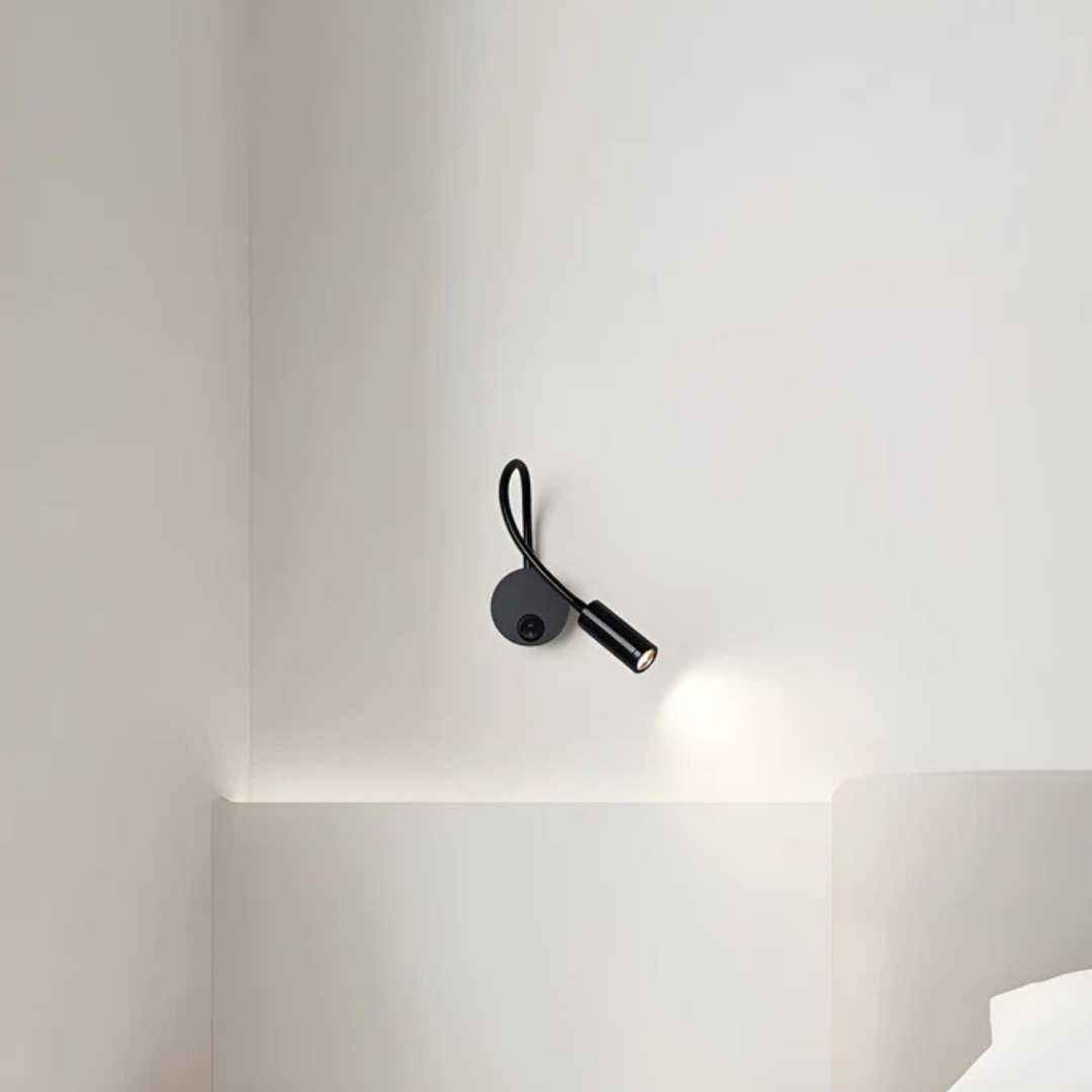 Skorter | Wireless LED Wall Light with Flexible Arm in Black