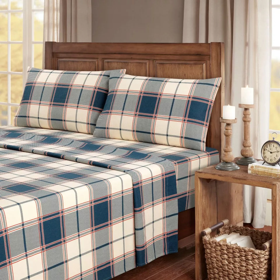 Skorter | 4-piece: Kathy Ireland 100% Turkish cotton flannel bedding