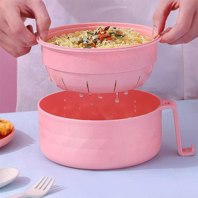 skorter | 1200 Ml Microwave Noodle Bowls With Strainer