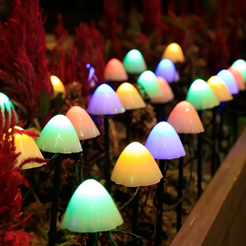 Skorter | LED Solar String Lights Ground Stake Mushroom Lights