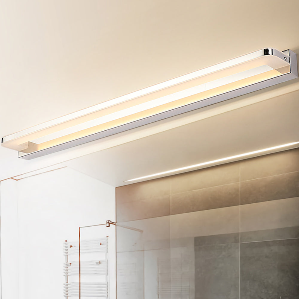 Skorter | Scandinavia Linear Mirror Wall Lamp, Chrome/Black, Bedroom