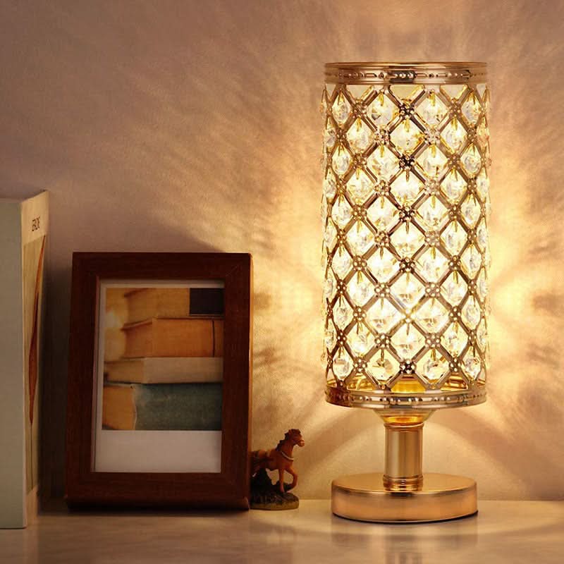 Skorter | Modern Crystal USB Table Lamp – Gold or Silver