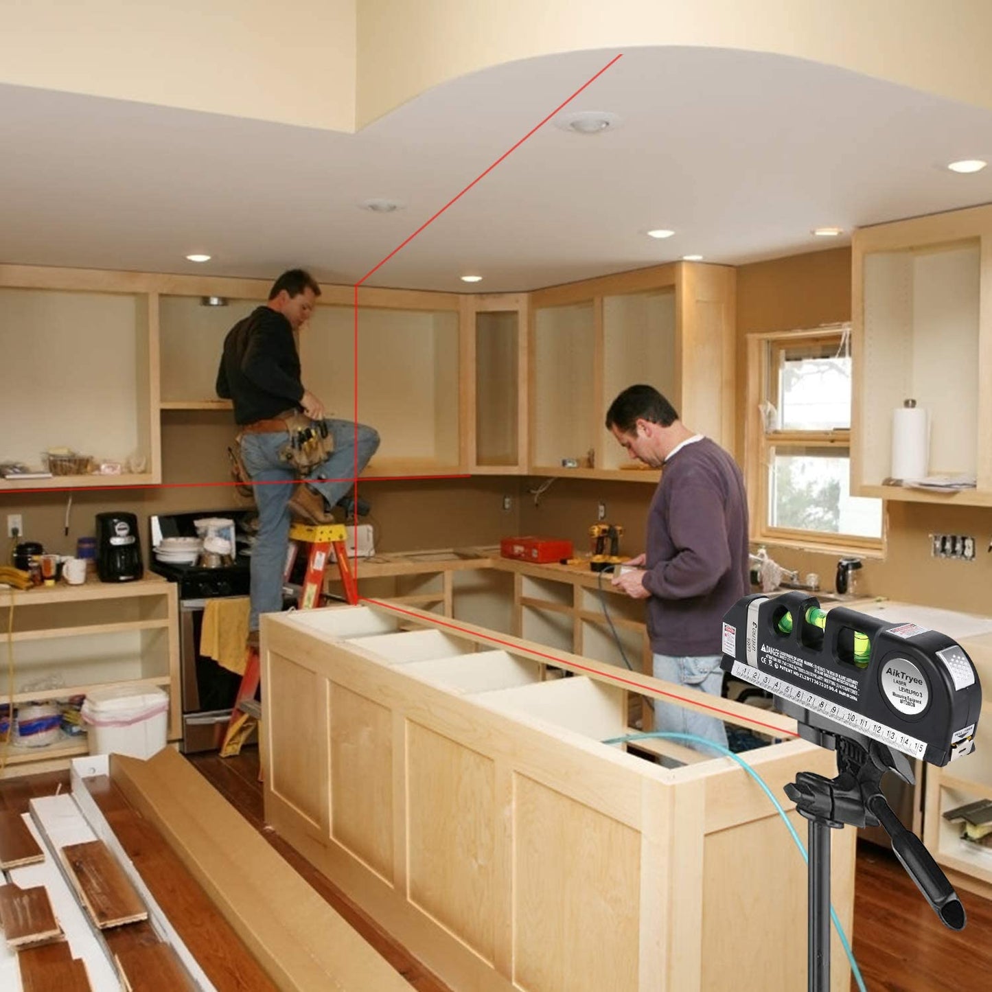 Skorter | Laser Level Ruler Multi-functional Household Infrared Decoration (Black)
