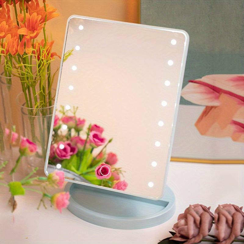 Skorter | 16LED Illuminated Makeup Mirror – Dual Power, With Touch Screen and Adjustable Brightness, USB Powered