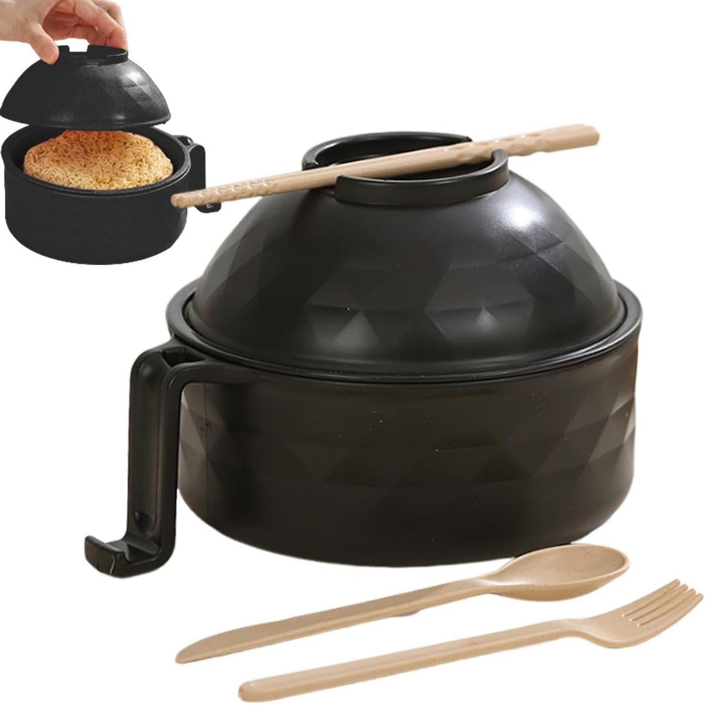 skorter | 1200 Ml Microwave Noodle Bowls With Strainer