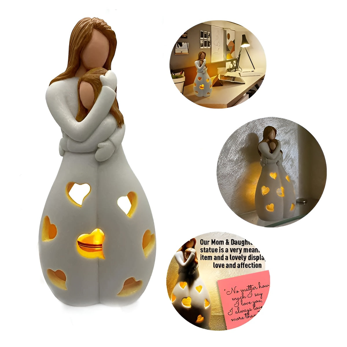 Skorter | Embracing Mother Daughter Figure Flickering Candle Holder - LoveGlow