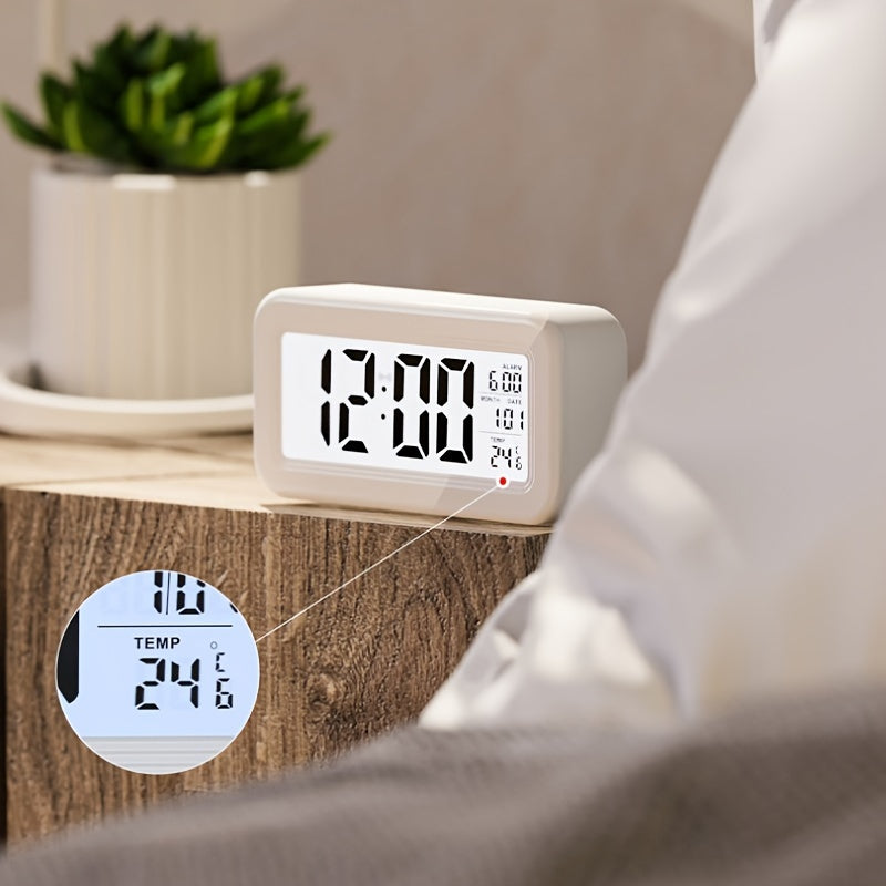 Skorter | Digital Alarm Clock with LCD Screen - Date and Temperature Display