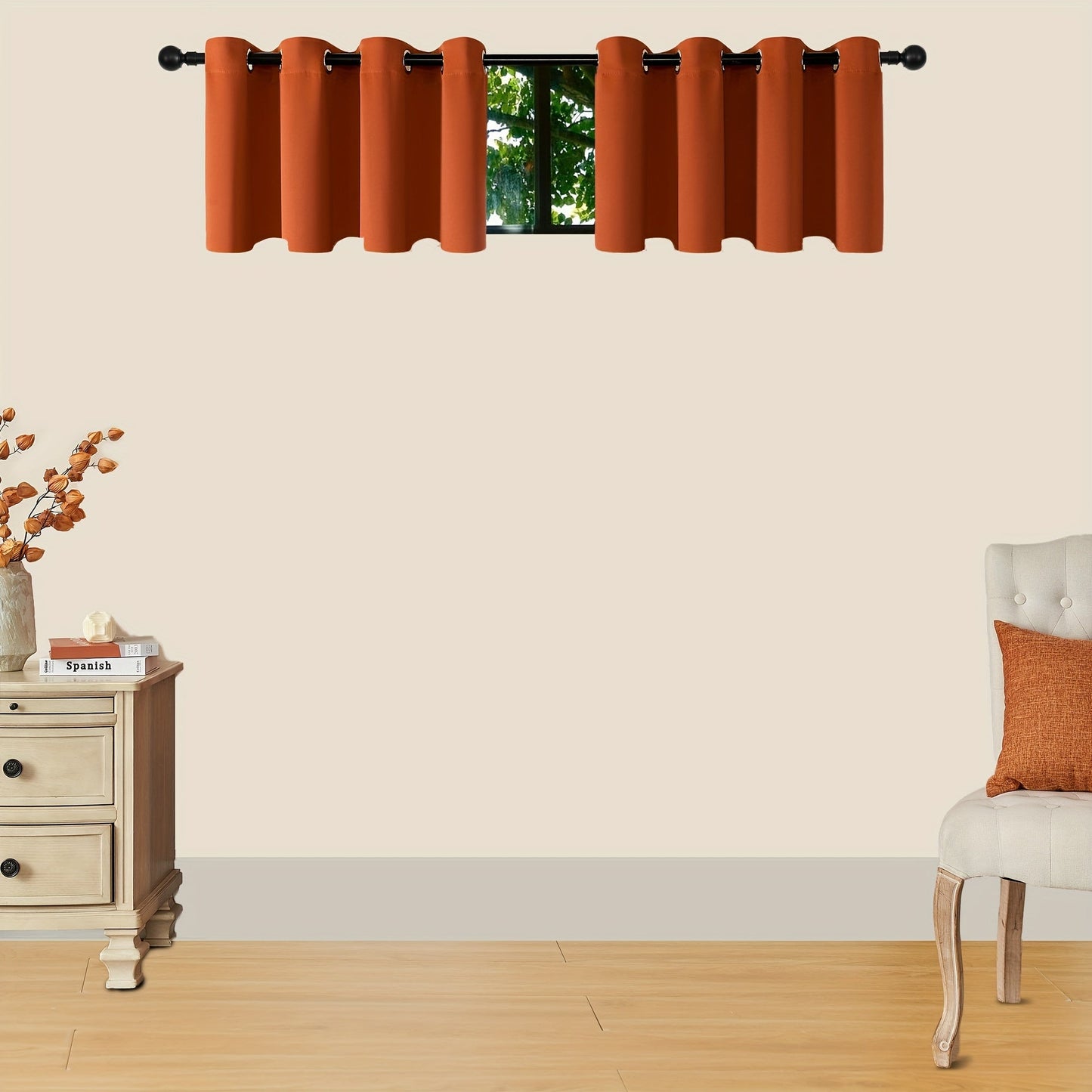 Skorter | Blackout Curtains - 2 Pieces Modern Polyester Curtains with Thermal Insulation and Rings