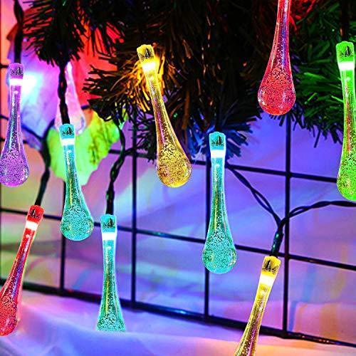 skorter | Outdoor Solar String Lights, Garden Decor LED Water Droplets Waterproof Lights