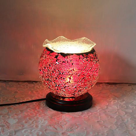 Skorter | Tiffany Desk Lamp - Spherical Glass with Plug-in Cord for Children's Room