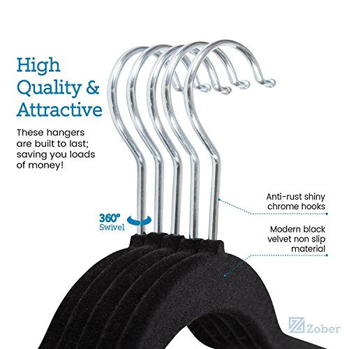 Skørter | 30 Pack: Premium Quality Space-Saving Velvet Durable Clothes Hangers