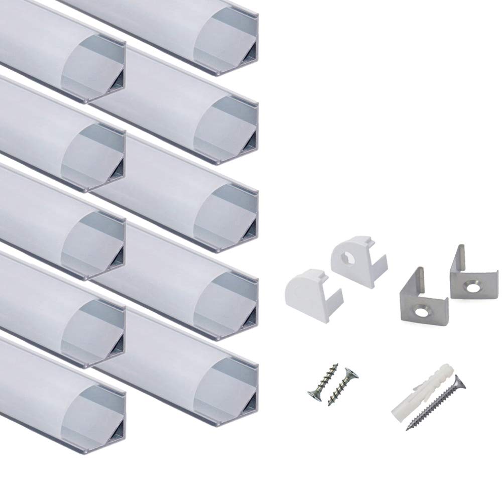 Skorter | Hunhun 10-Pack 3.3Ft V Shaped Led Aluminum Channel With Cover, End Caps & Clips For Easy Installation
