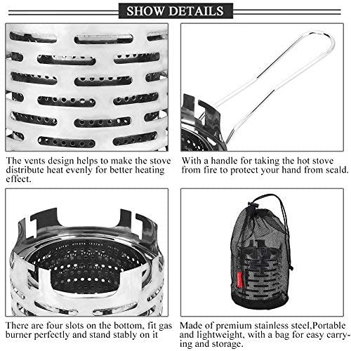 Skørter | Dilwe Camping Burners Camping Mini Heater Portable Stainless Steel Tent Heating Cover with Handle and Storage Bag Camping Heating Equipment