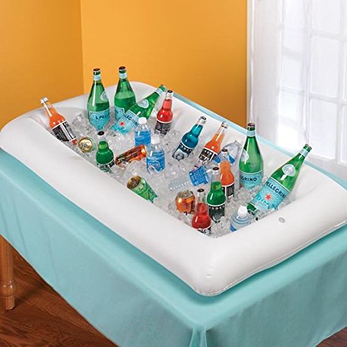 Skørter | 2 Pack: Inflatable Cold Food and Drink Serving Plate with Drain Plug