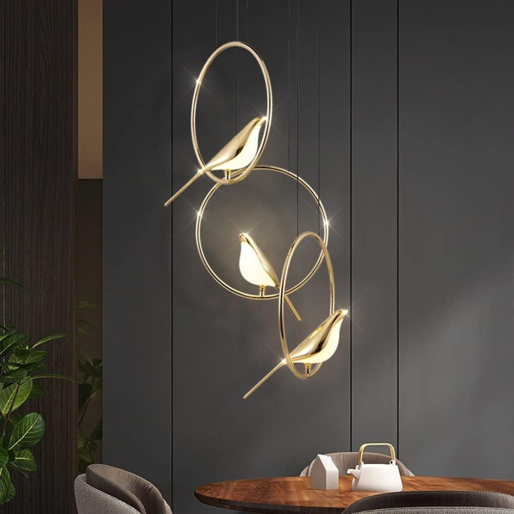 Skorter | Circle Pendant Lamp with Bird Motifs – Modern Lighting Fixture for Home Decor & Unique Ceiling Design