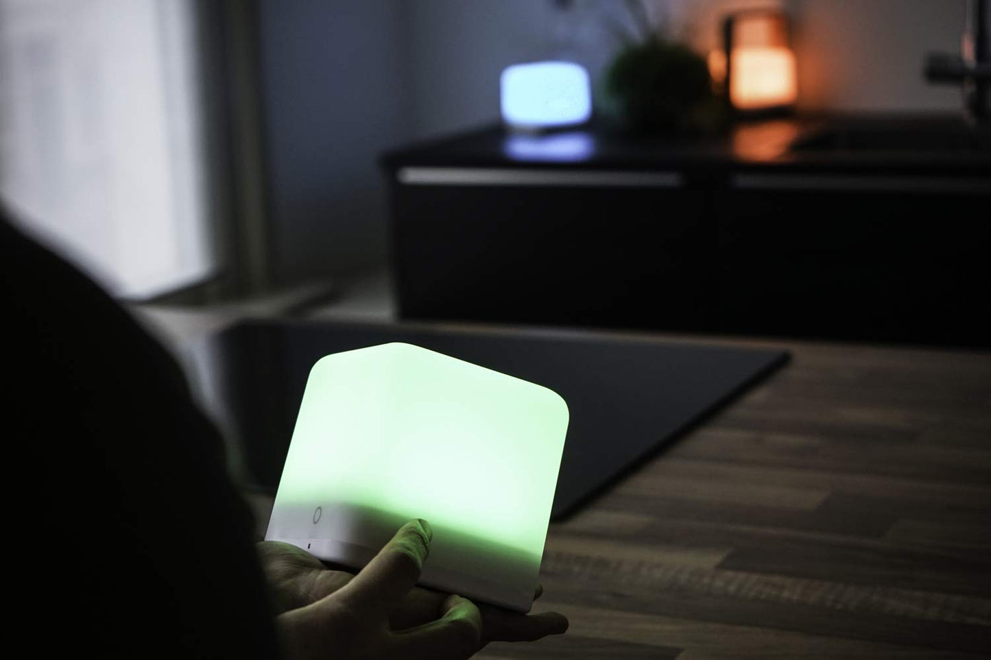 Skorter | Moodx Wireless Atmosphere Lamp By Rapidx - White Plastic Led Lamp For Home Decoration
