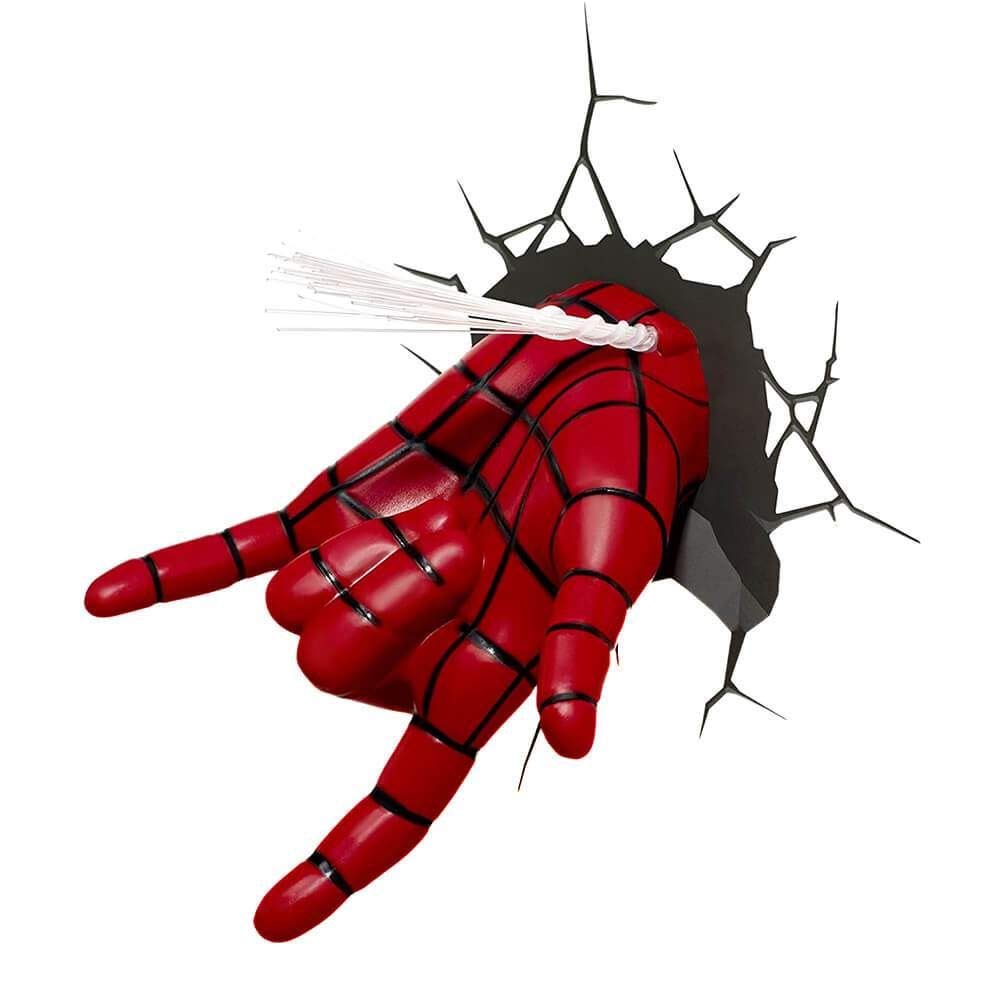 Skorter | Marvel 3D Light Fx Spiderman Hand Led Wall Lamp - Red Decor For Children's Room, Plastic