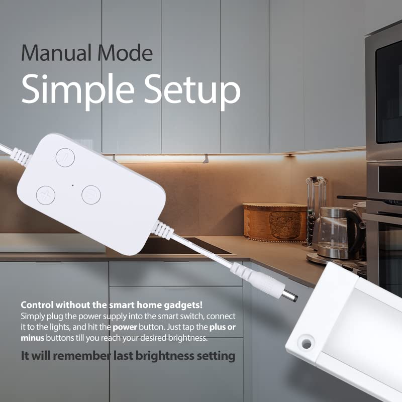 Skorter | Eshine 20" Smart Dimmable Led Under Cabinet Light Kit, Warm White, Compatible With Alexa & Google