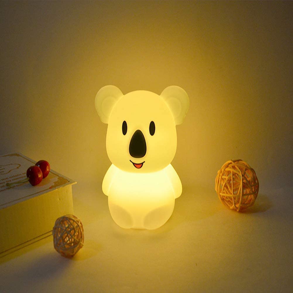 Skorter | Tianhaixing Koala Night Light - Rechargeable Led Silicone Lamp, 9 Colors, Touch & Remote Control