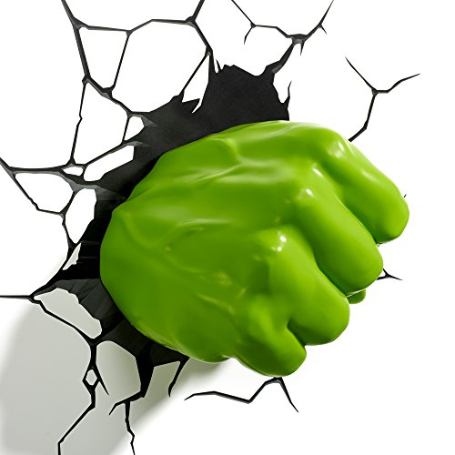 Skorter | 3D Light Fx Hulk Fist 3D Deco Light - Green Plastic Wall Lamp For Marvel Fans