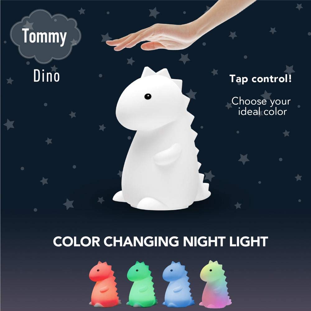 Skorter | Globe Electric Led Rechargeable Silicone Night Light - Charming Multicolor Dinosaur For Kids