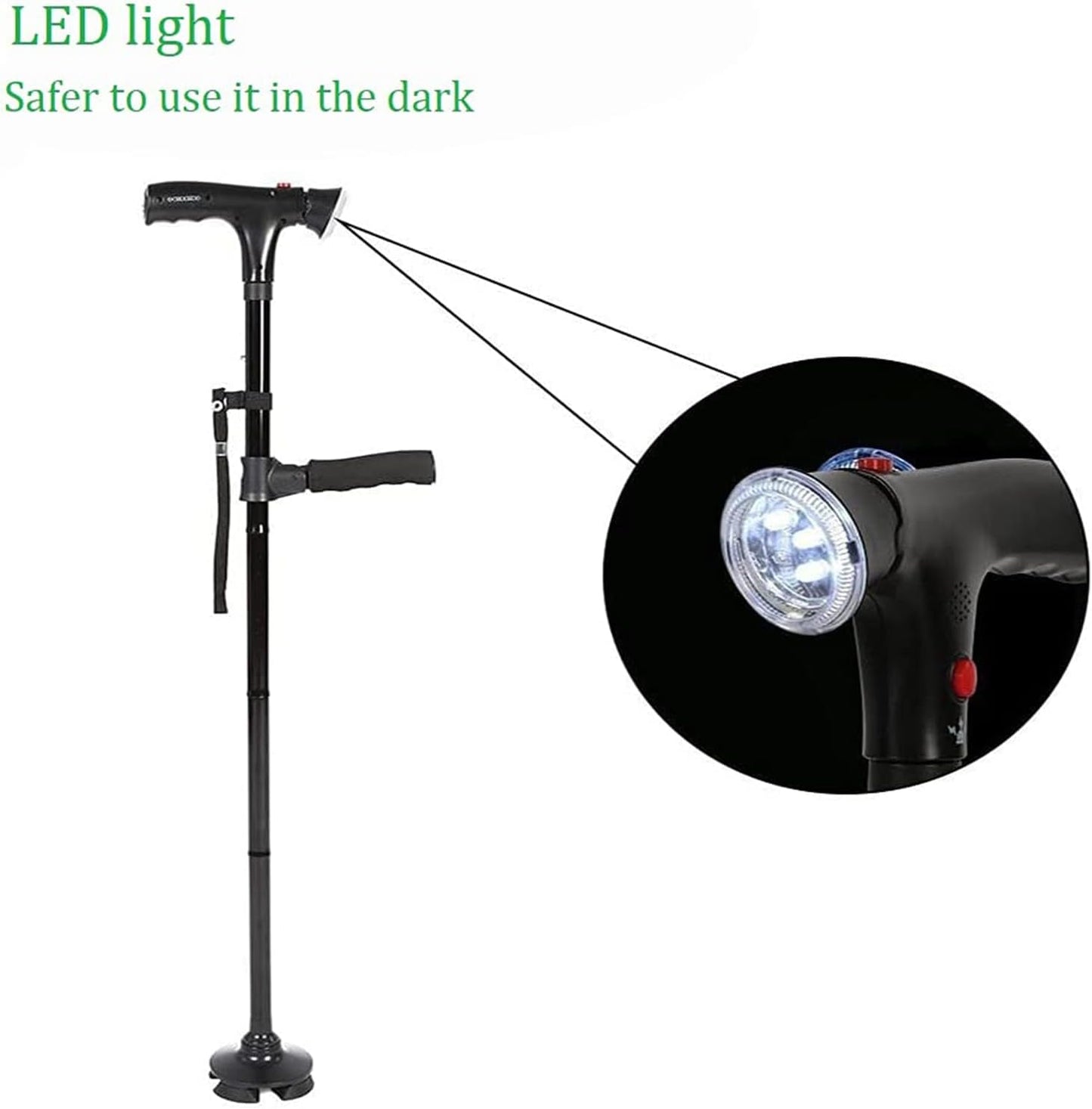 Skorter | Folding cane with LED light, adjustable for arthritis, disabled and seniors