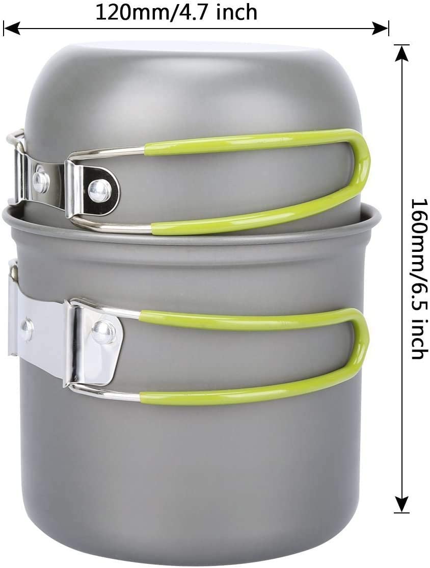 Skørter | Outdoor Camping Cookware Set for 1-2 People Camping Cooking with Portable Bags and Tableware Camping & Hiking Equipment