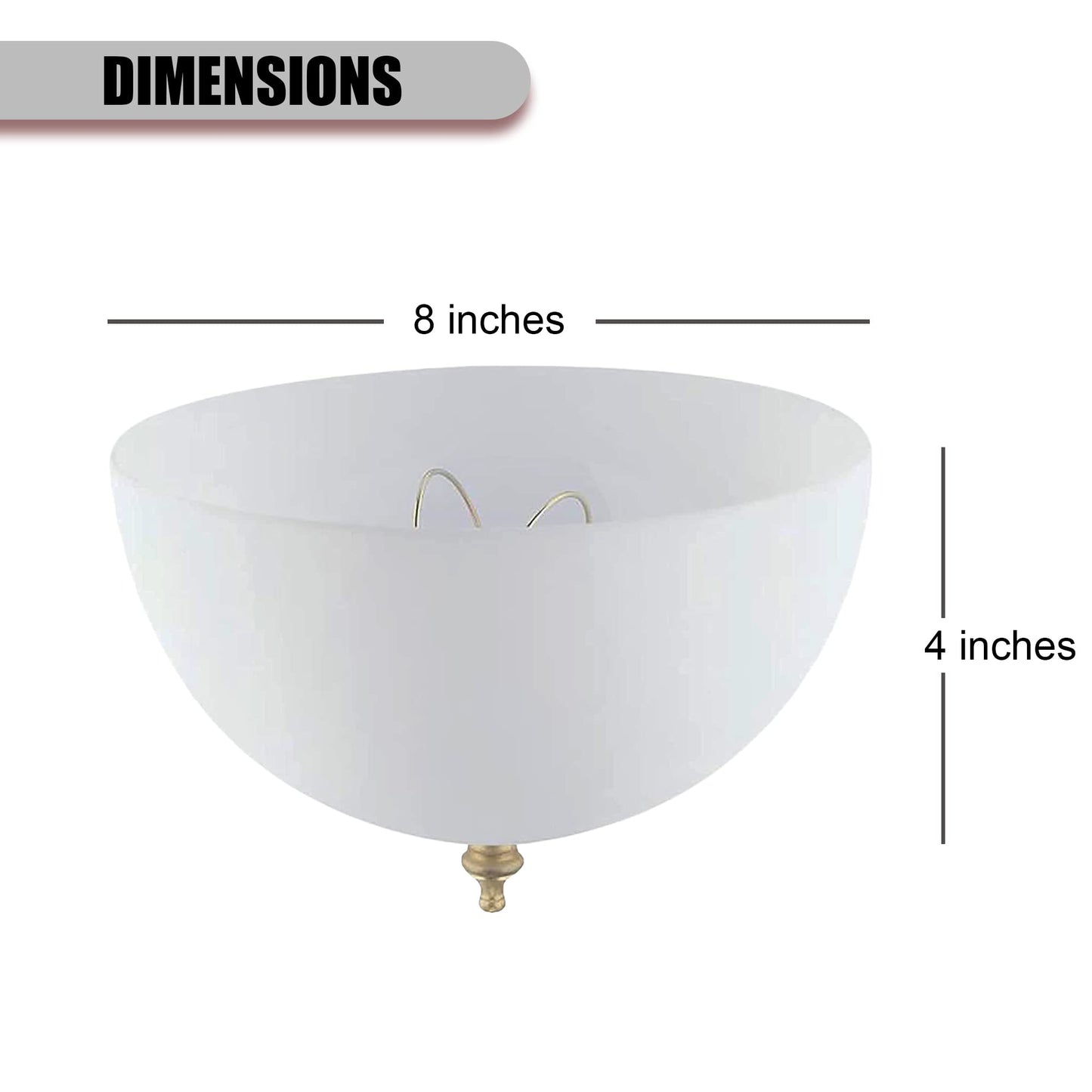 Skorter | Ciata 4-3/4" Ceiling Lamp Shade, White Plastic Clip-On Diffuser, 2 Pack, A-Shaped Bulb