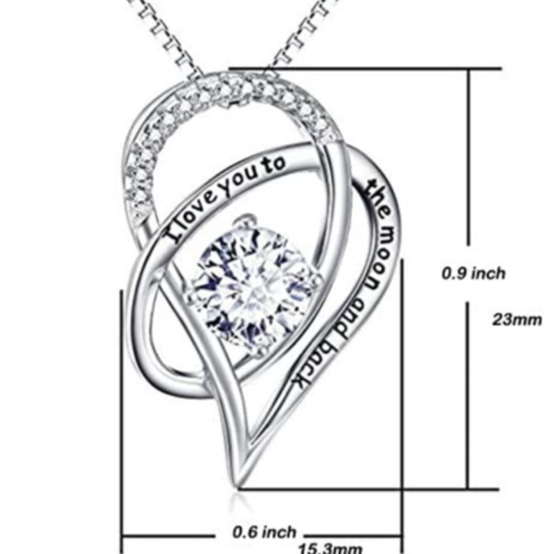 Skørter | CZ Crystal I Love You To The Moon And Back Pendant Necklace