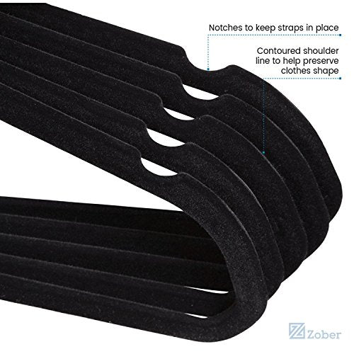 Skørter | 30 Pack: Premium Quality Space-Saving Velvet Durable Clothes Hangers
