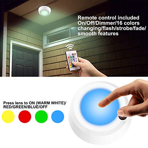 Skorter | Luxsway Wireless Ceiling Lamps, Dimmable Color Changing, 300 Lumen, 2 Pack, 5.67 Inches