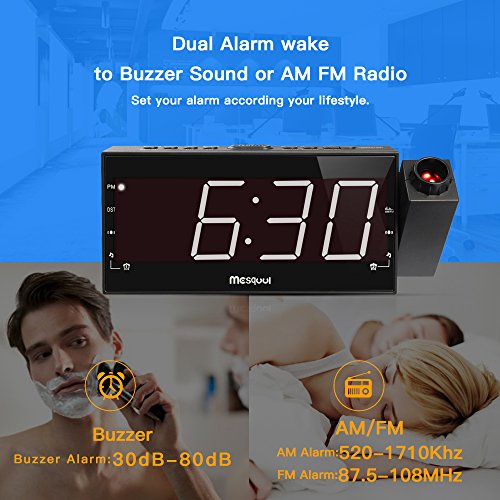 Skorter | Projection Alarm Clock with USB Charging Port