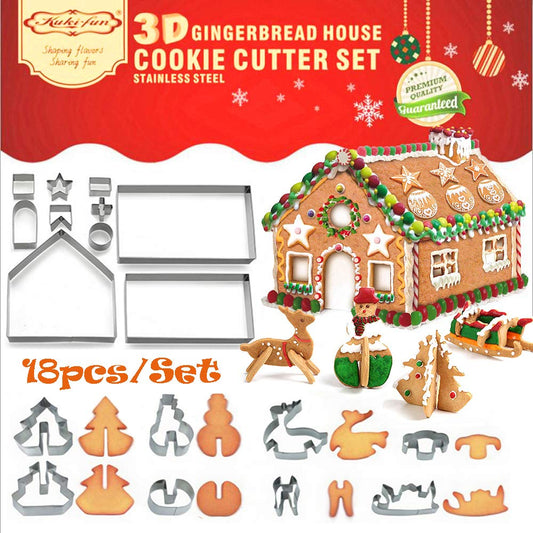 Skorter | Christmas Stainless Steel 3D Cookie Mold (18pcs)