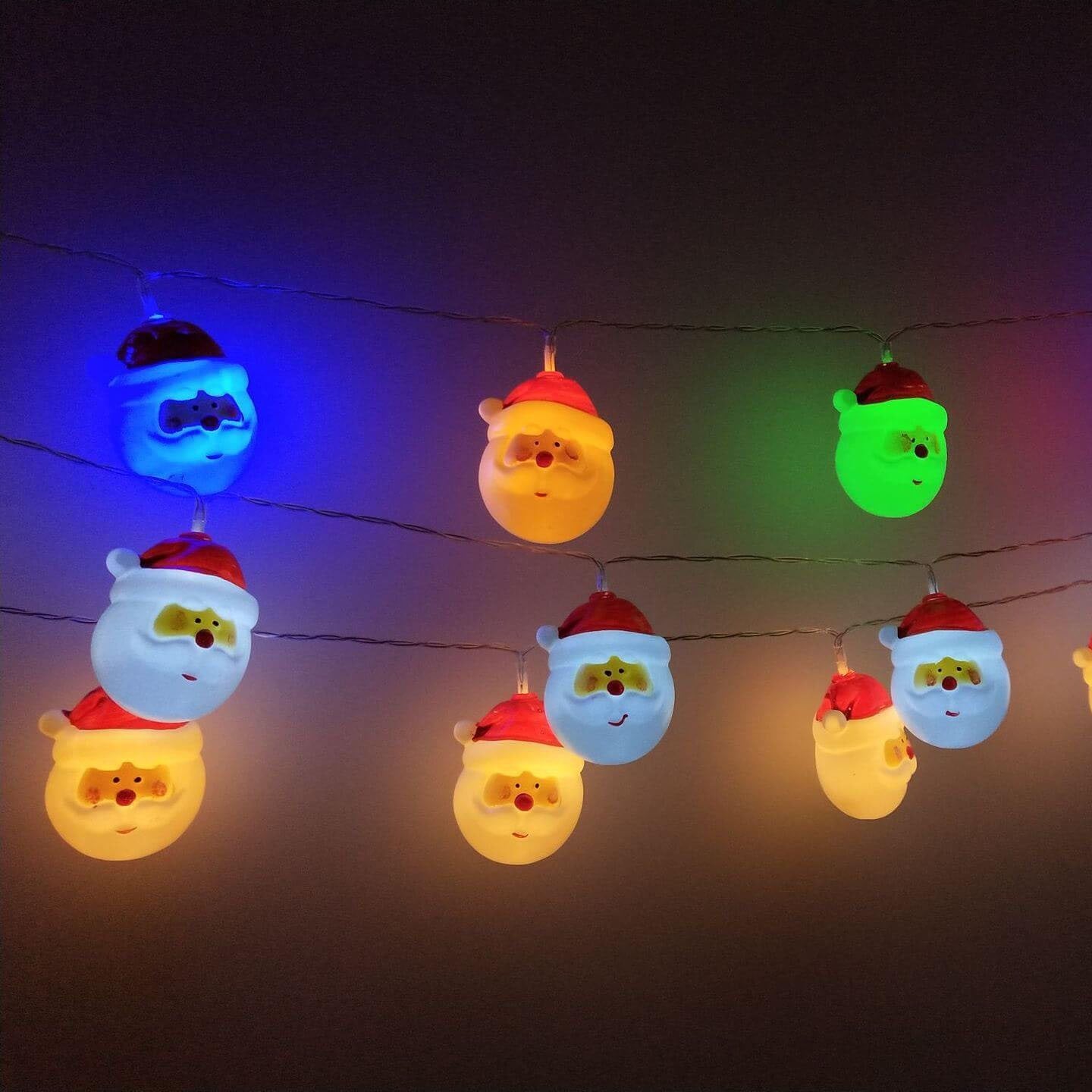 Skorter | Santa Claus String Lights for the Terrace Party Decoration 10/20 Battery String Lights